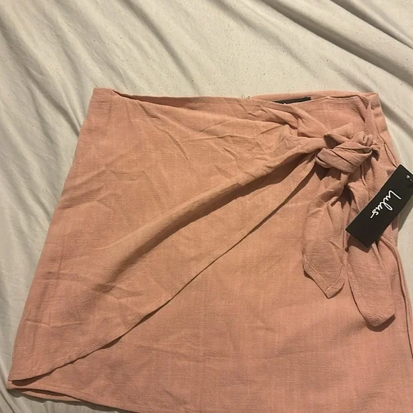 NWT Lulus Ayla Pink Tie-Front Mini Skirt size small - Picture 7 of 16